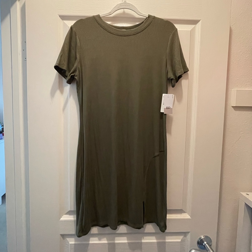 Army Green Mini T-Shirt Dress
